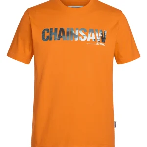 T-shirt 'chainsaw', πορτοκαλί, L