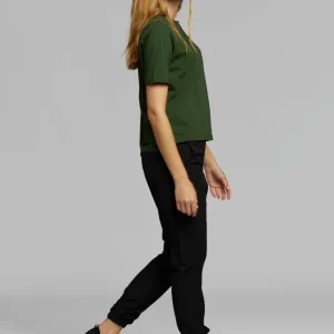 T-shirt SZ L Women LOGO BACK Green