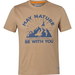 T-Shirt "may the nature"  στο χρώμα της άμμου, M